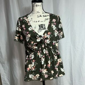 Torrid Heritage Jersey V-Neck Relaxed Tie Front Top